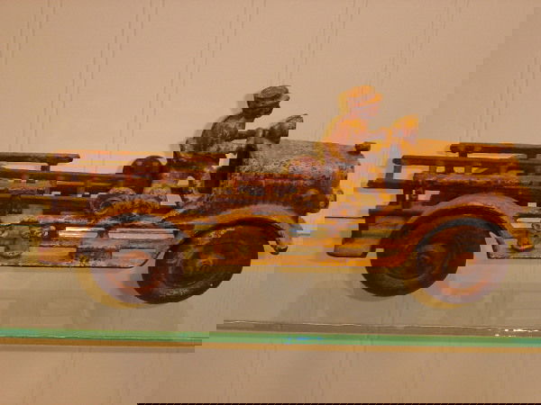 Cast Iron Hook and Ladder Fire Truck: Cast Iron Hook and Ladder Fire Truck – 9 ¼" length. No breaks or cracks – traces of yellow paint – rusted and incomplete.