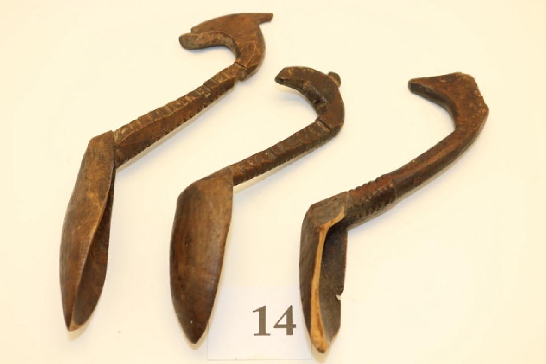 3 Effigy Wood Ladles or Spoons (1 of 3)