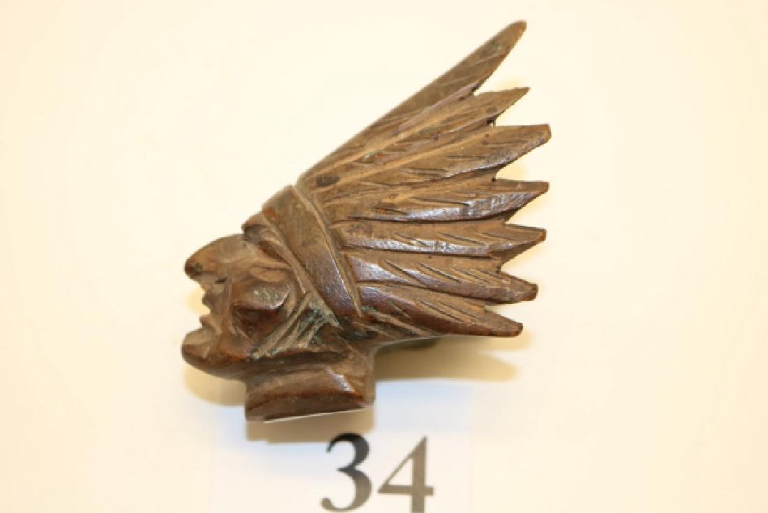 Wood Indian Chiefs Head Pipe (1 of 2)