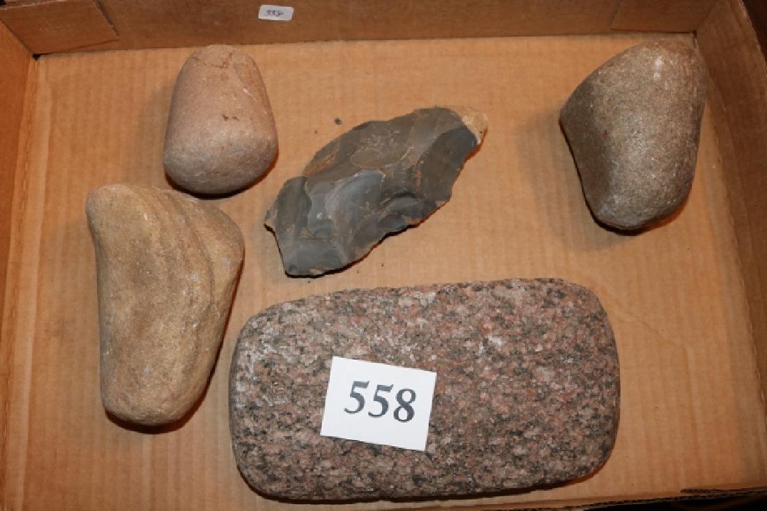 5 Stone Tools, 3 Pestles, Mano (1 of 1)