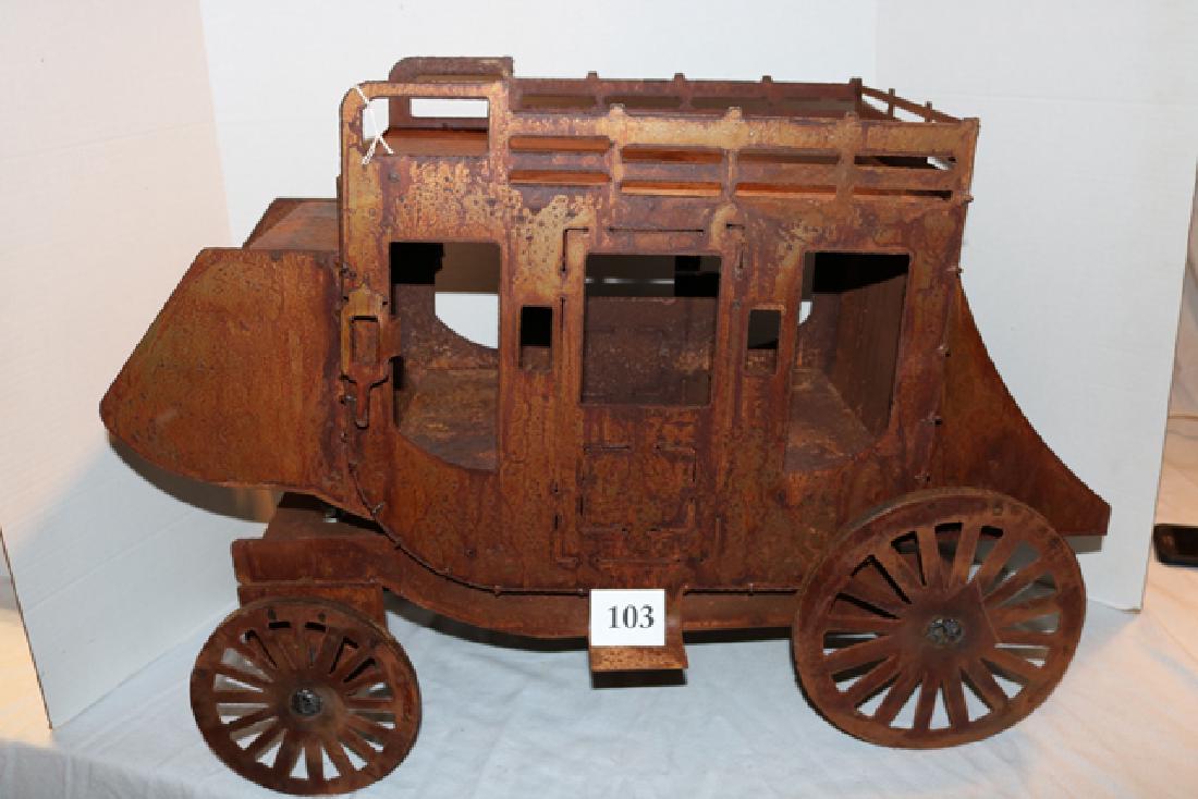 Folk Art Sheet Metal Crafted Stage Coach (1 of 3)