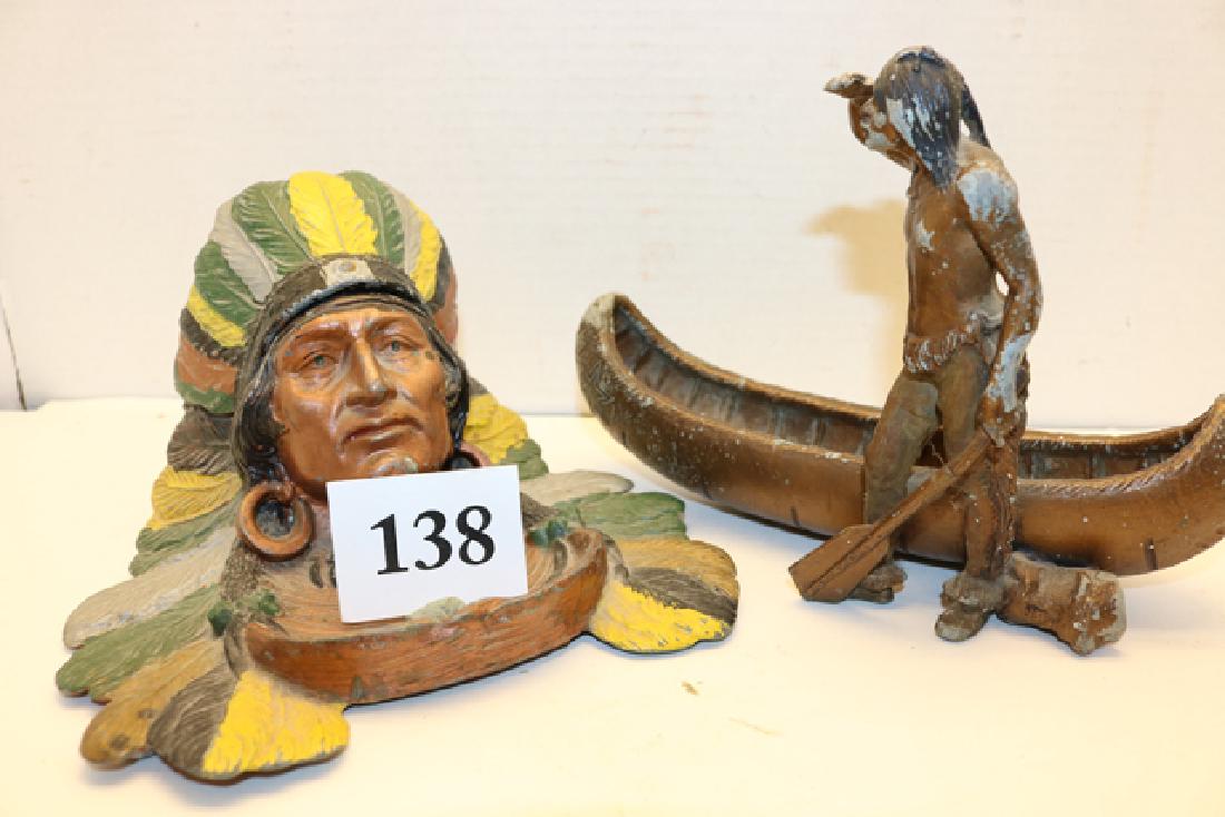 Iron Indian Figure with canoe (1 of 4)