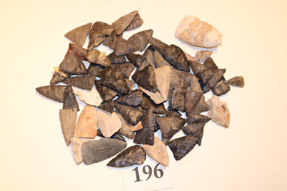 66 Triangular Flint War Points (1 of 1)
