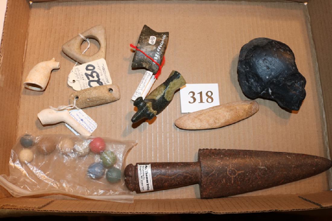 2 Settlers Clay Pipes, 9 marbles (1 of 2)