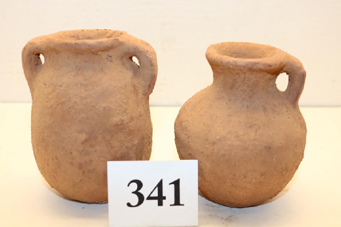 2 Holy Land Terra Cotta Bottles: 2 Holy Land Terra Cotta Bottles – largest 4”