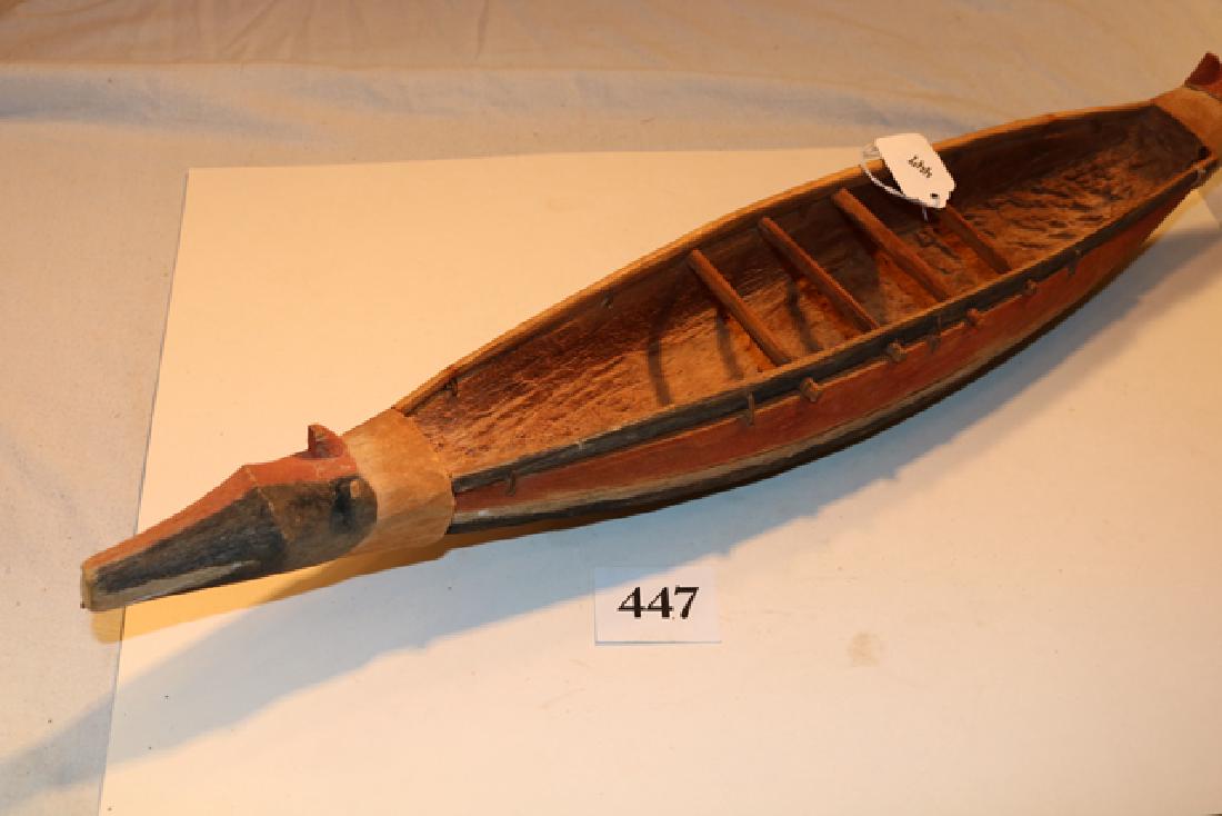 Carved Crafted Tribal Wood Canoe (1 of 2)