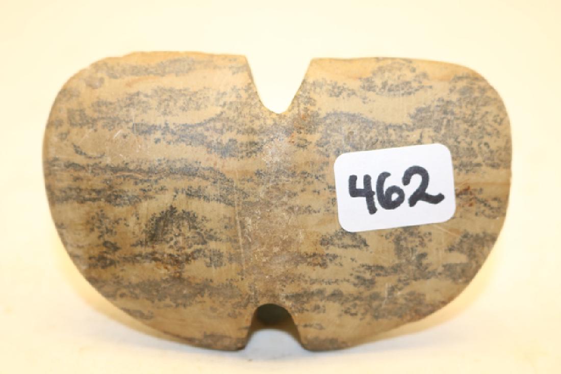 Banded Slate Hardstone: 3” Banded Slate Hardstone, possibly quartz, small winged bannerstone, nice