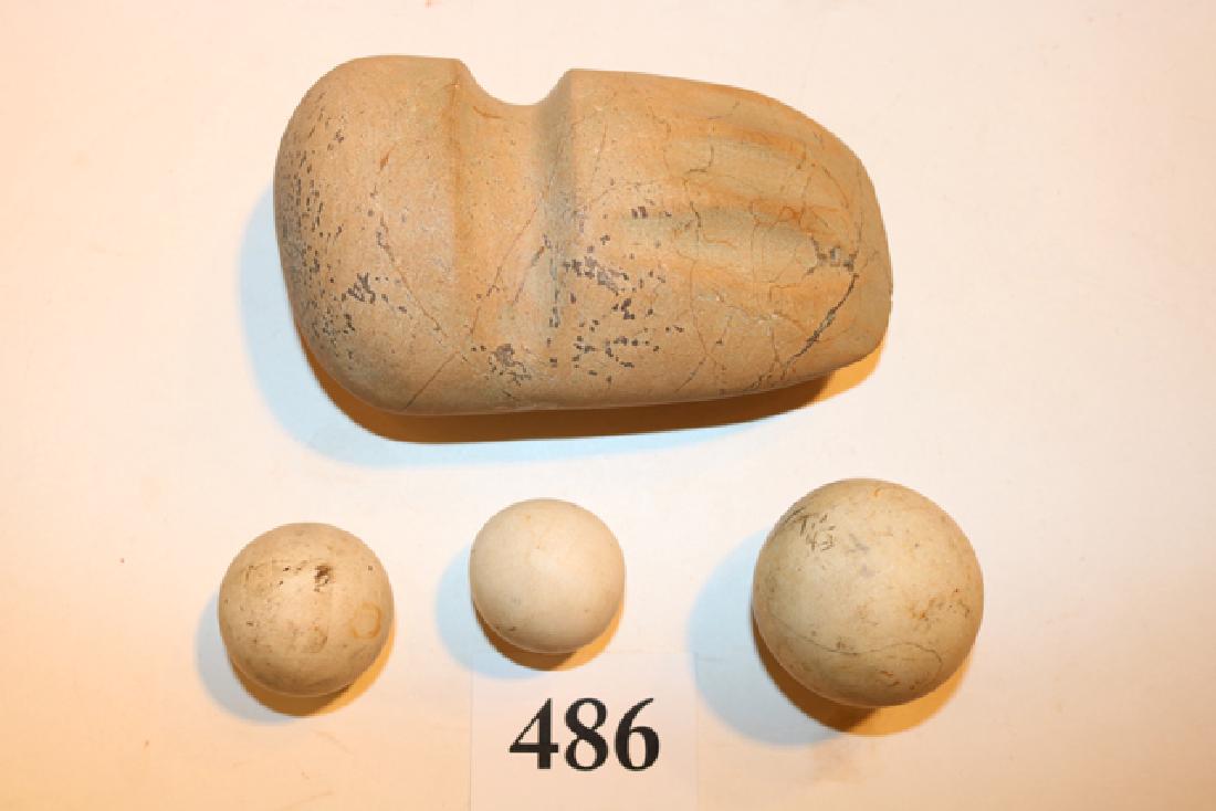 3 Stone Balls, ¾ Grooved Quartz Axe (1 of 1)