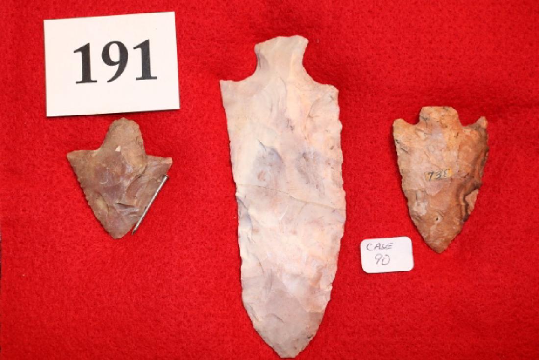 Frame with 3 Flint Points (1 of 1)