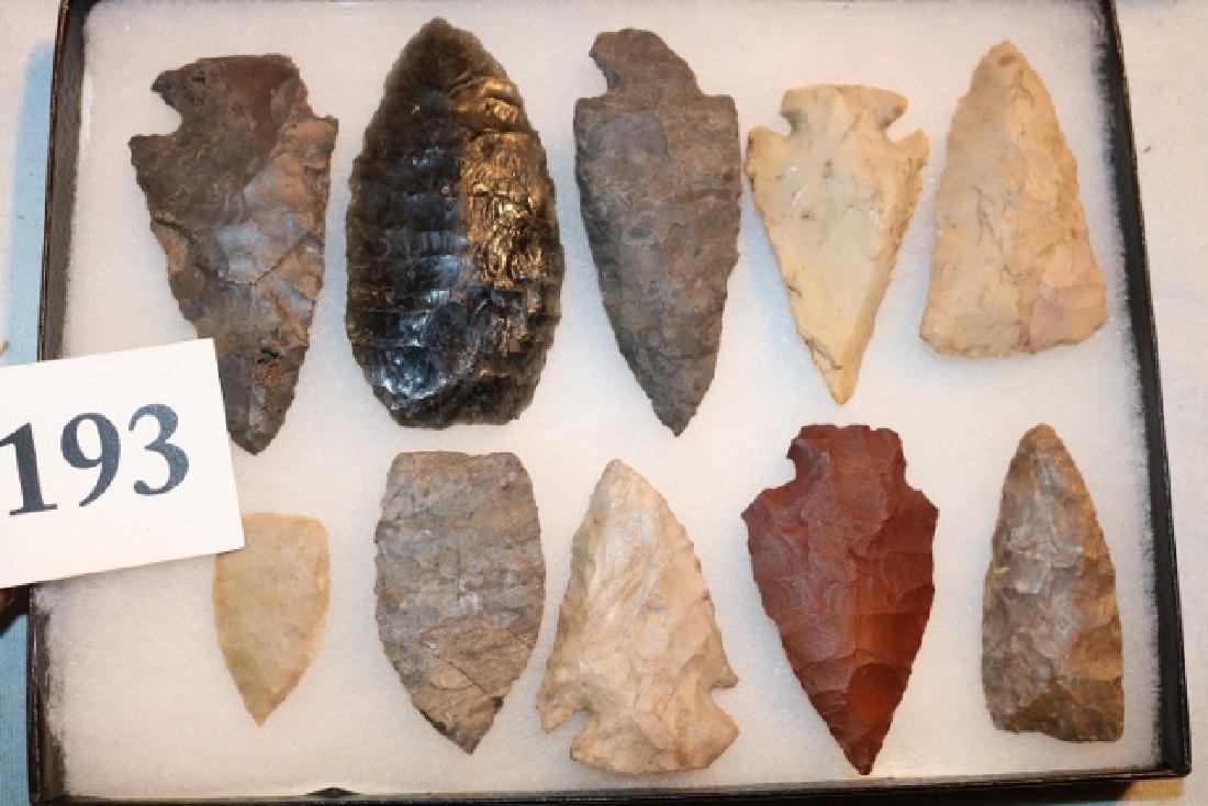 Frame with 10 Flint Points (1 of 1)