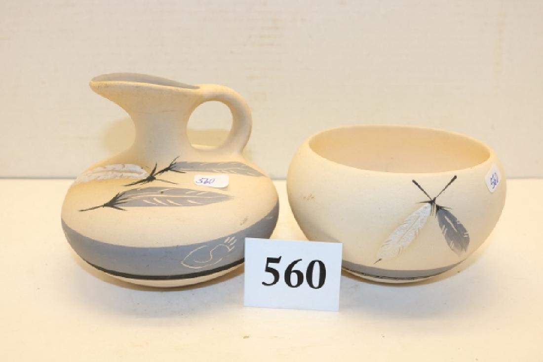 2 Pottery Items: Pitcher – Bowl (1 of 1)
