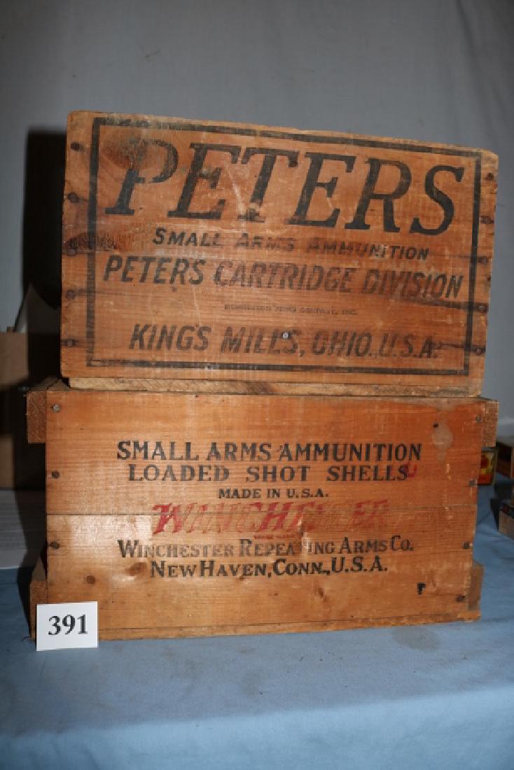 (2) 12 Ga. wooden shots shell shipping crates (1 of 3)