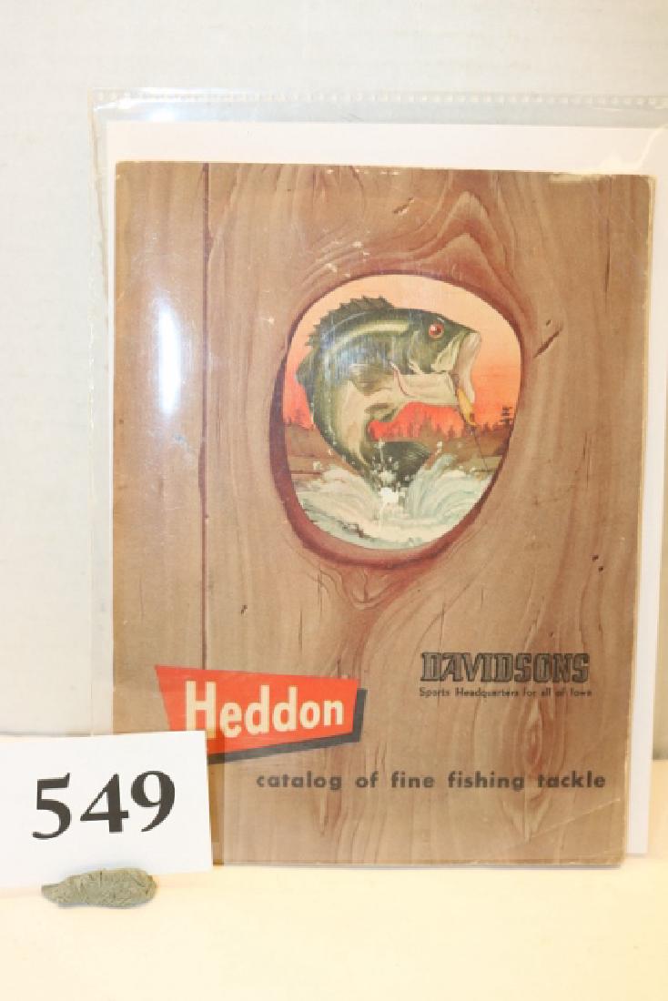 Heddon 1953 color catalog: Heddon 1953 color catalog of 32 pages measuring 5" x 6 1/2" with staple bound spine. Another wonderful reference for lures of the period showing very little in the way of in-use wear, outer pages are 