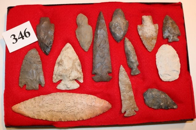 Frame with 13 Knives-Blades-Points (1 of 2)