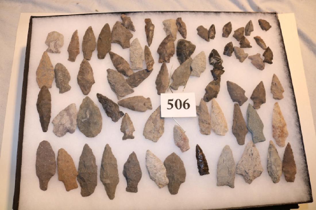 Frame with 67 Flint Points (1 of 1)