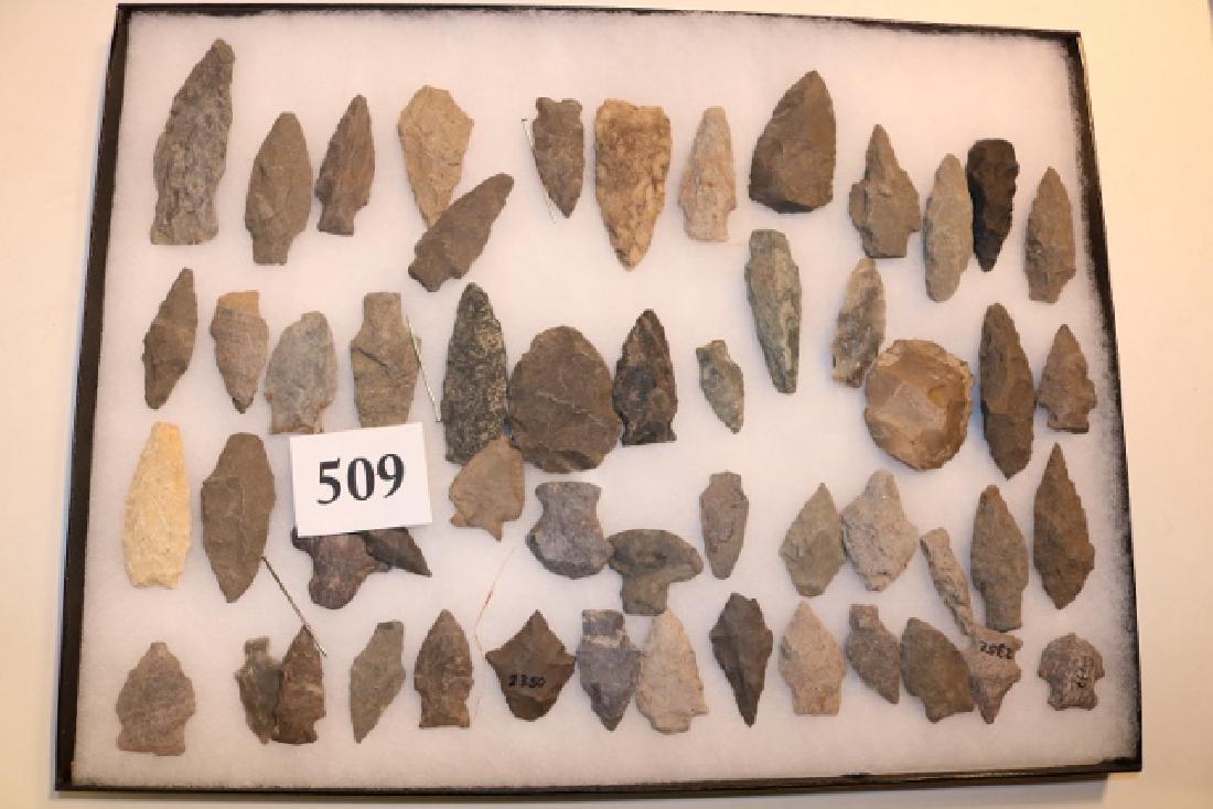 Frame with 53 Flint Points (1 of 1)