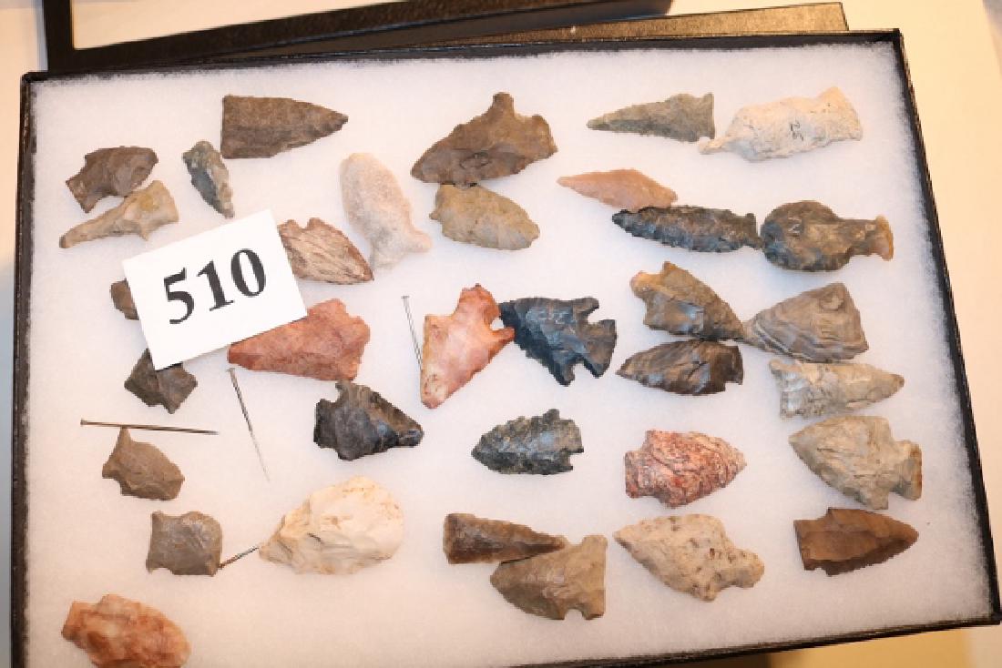 Frame with 34 Flint Points (1 of 1)