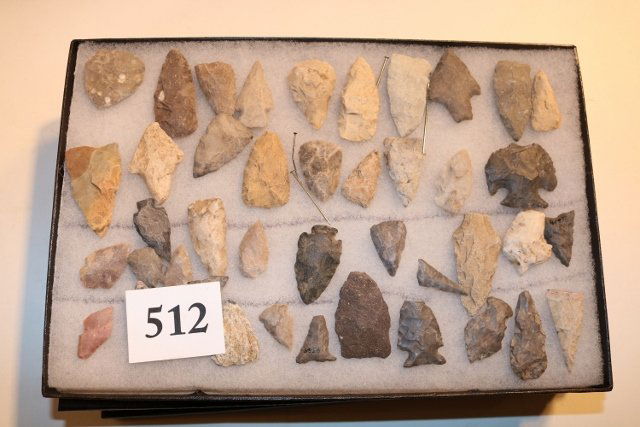 Frame with 42 Flint Points (1 of 1)