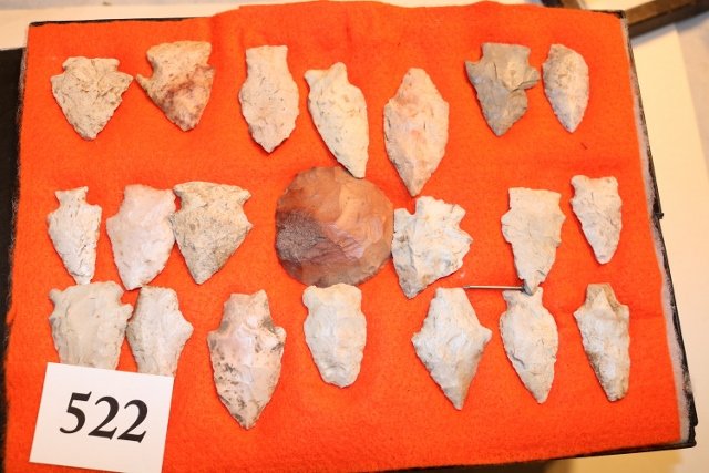 Frame with 21 Flint Points (1 of 1)