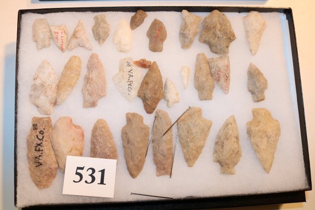 Frame with 29 Flint Points (1 of 1)