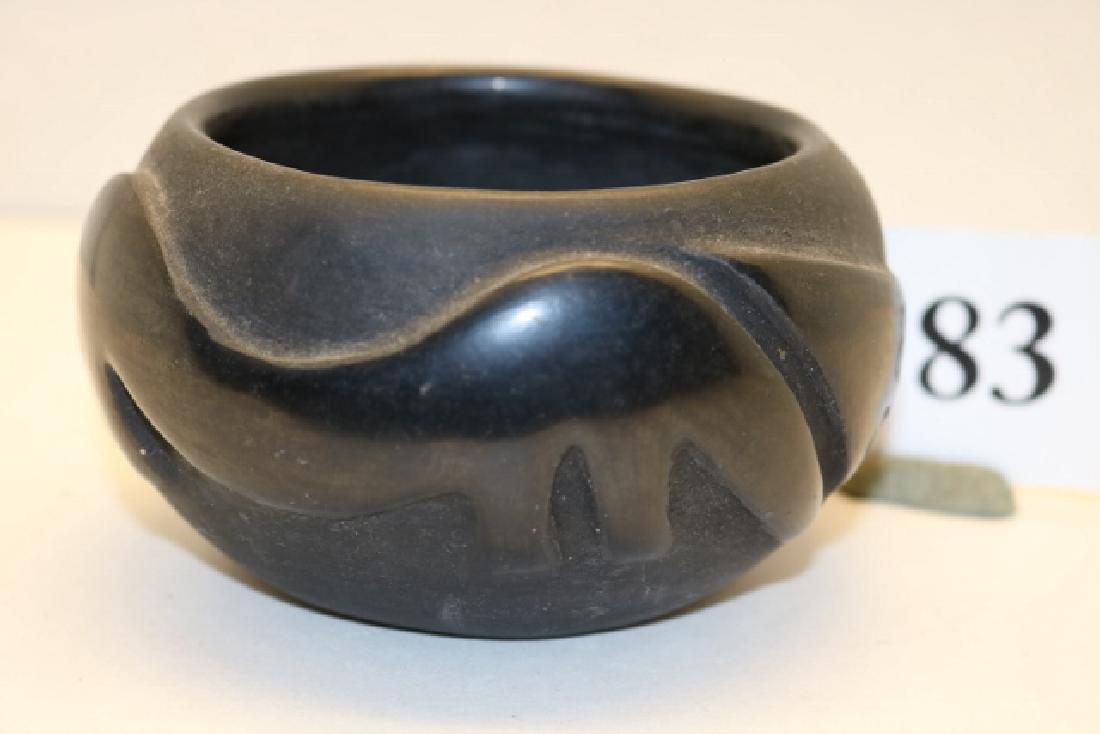 Carved Black on Black Bowl (1 of 3)