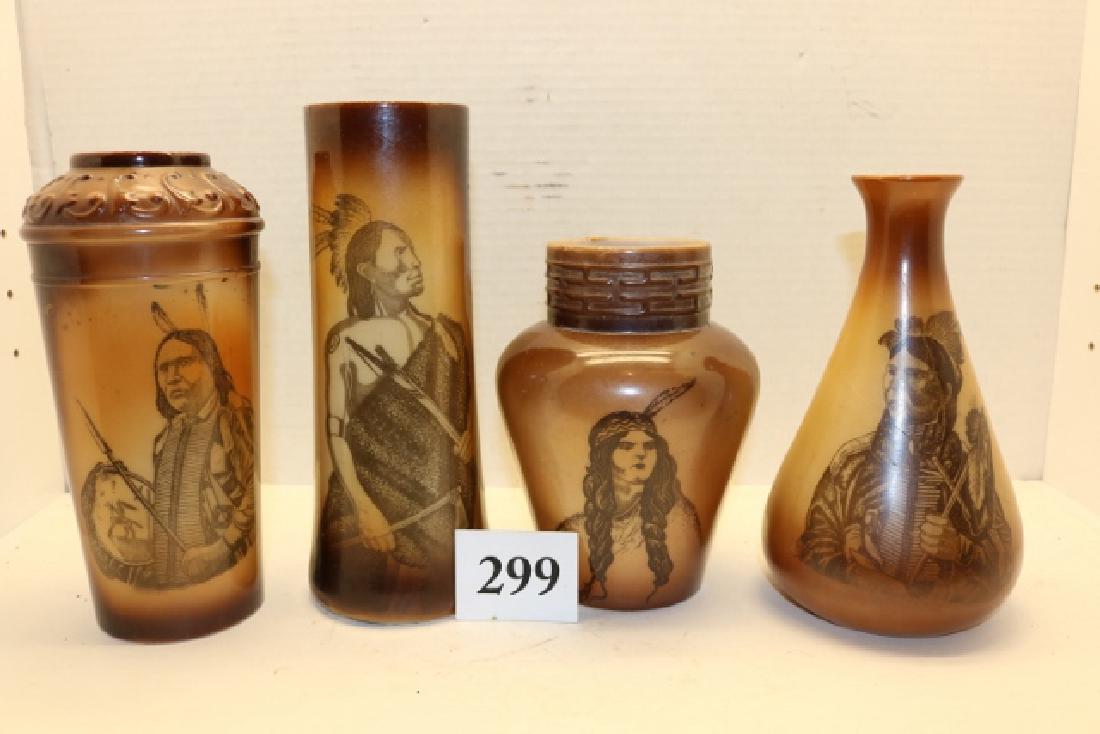 4 Painted Indian Ceramic Vases (1 of 3)