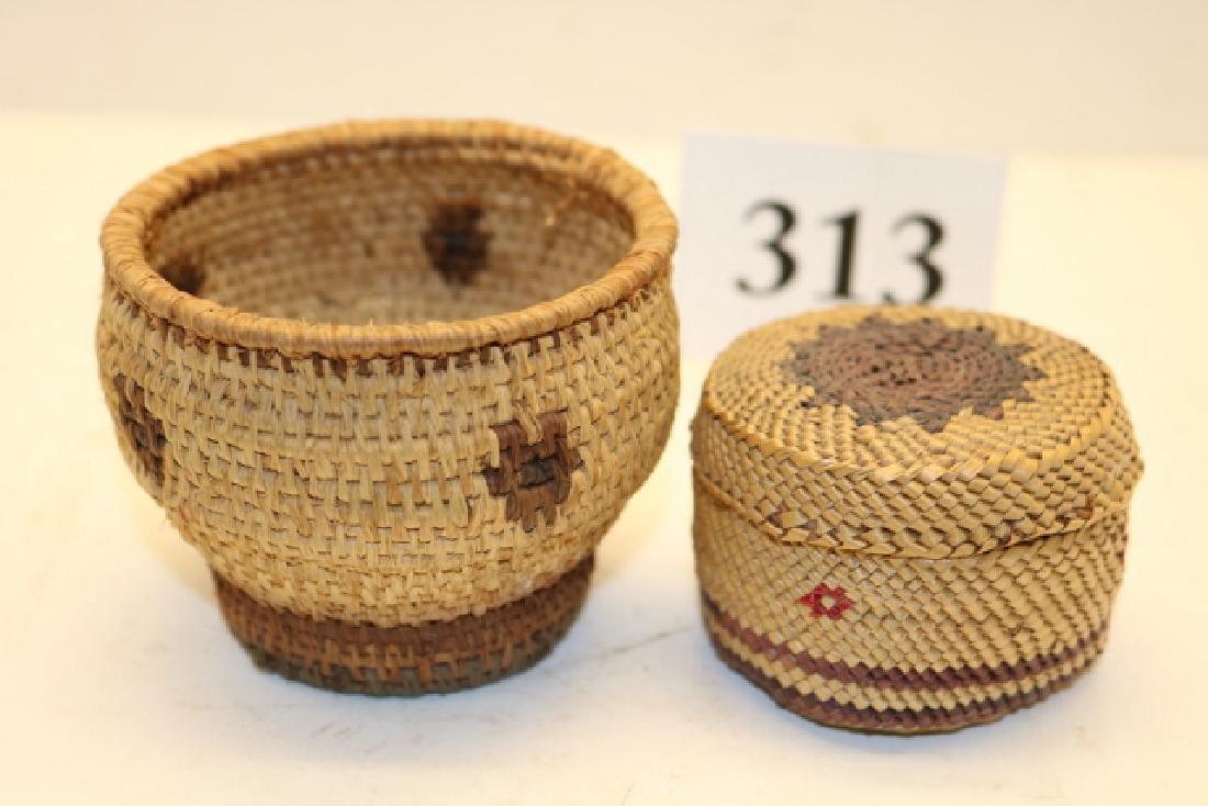 Miniature Round Nootka Lidded Basket (1 of 1)