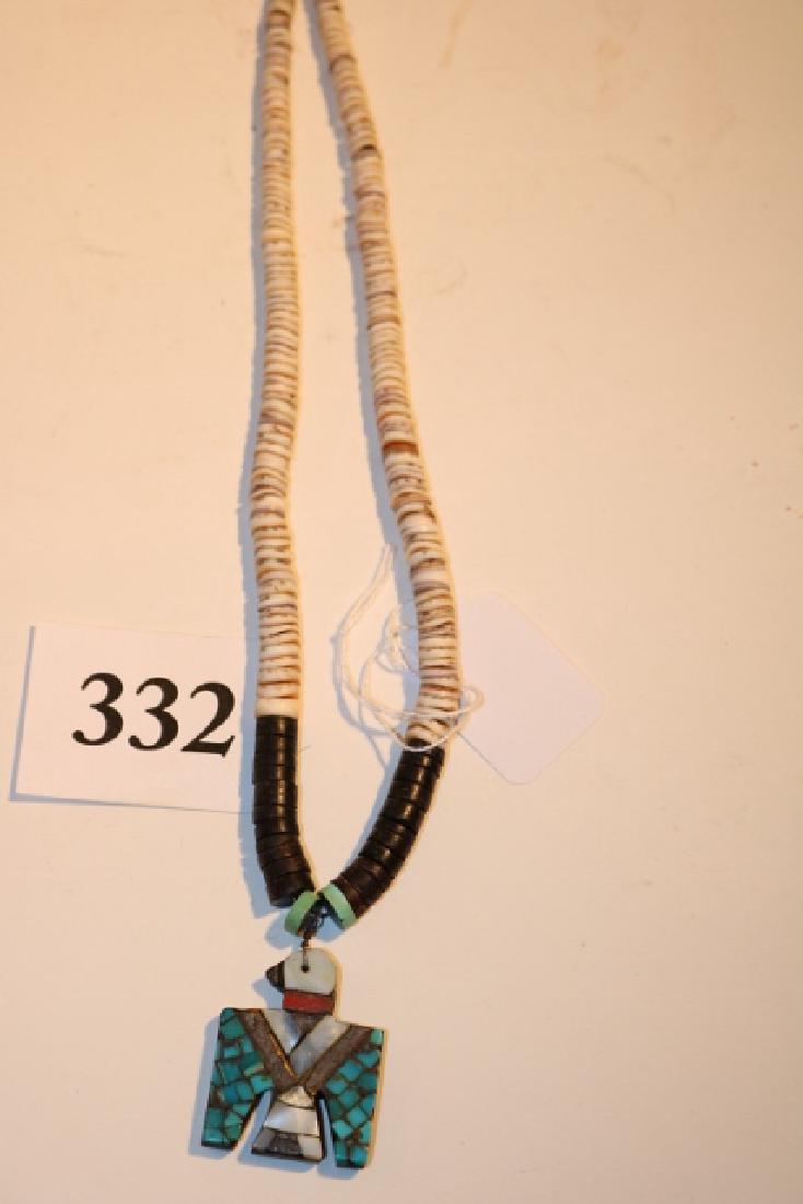 Shell Bead Santa Domingo Inlay Necklace (1 of 2)