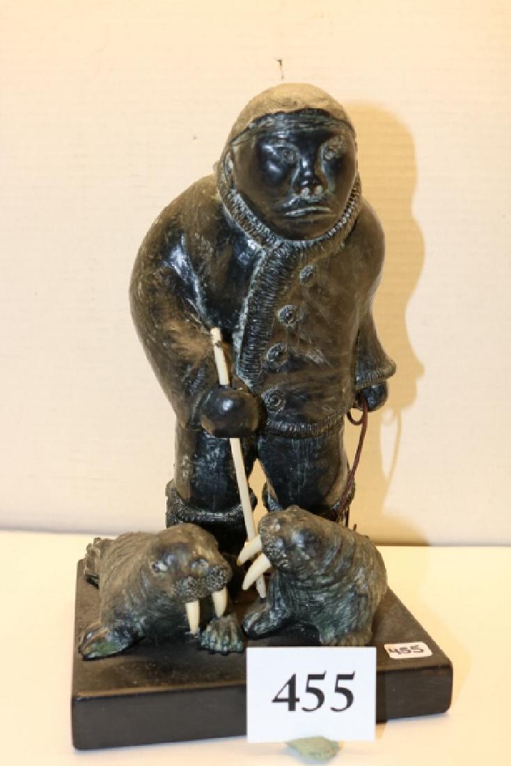 North West Coast Sculpture NO SHIPPING OUT OF COUNTRY: 10" North West Coast Sculpture, Olde Curiosity Shop Label - can not ship out of country