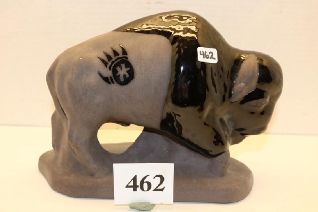 Black Pottery Buffalo: 8 1/2" x 6 1/2" Black Pottery Buffalo by Maria Adelicia