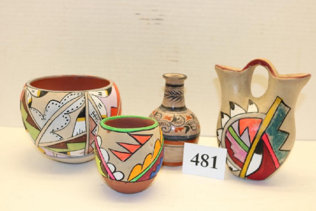 4 Pcs. Painted Pottery (1 of 1)