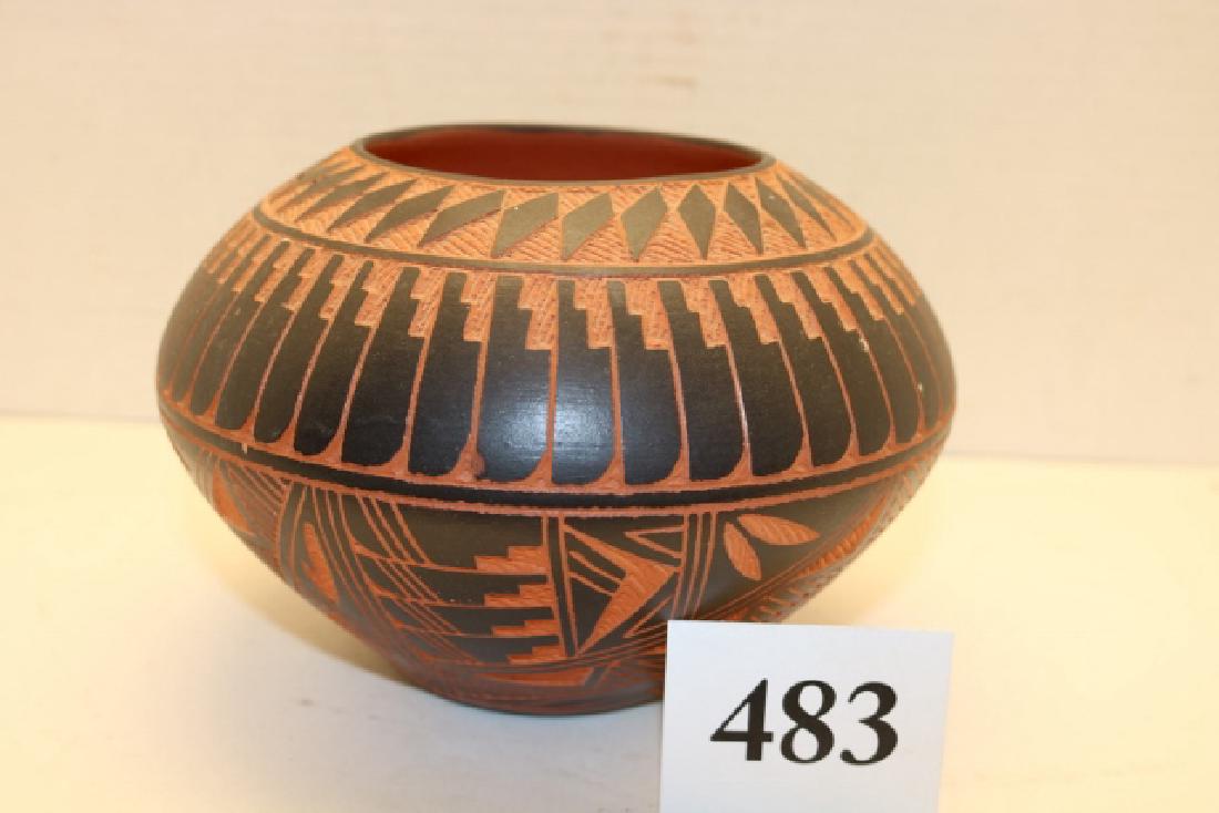 Polychrome Feather Decorated Olla (1 of 2)
