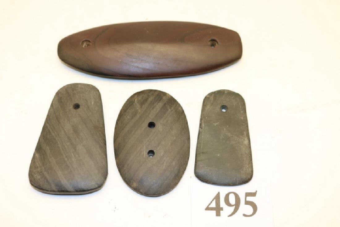 2 Slate Gorgets, 2 Slate Pendants: 2 Slate Gorgets, 2 Slate Pendants – age uncertain