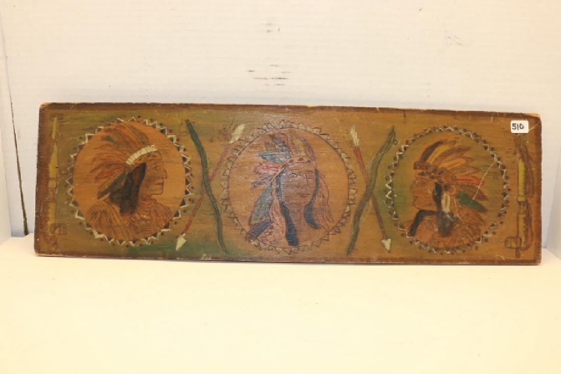 6" x 19" Pyro Indian Plaque (1 of 4)