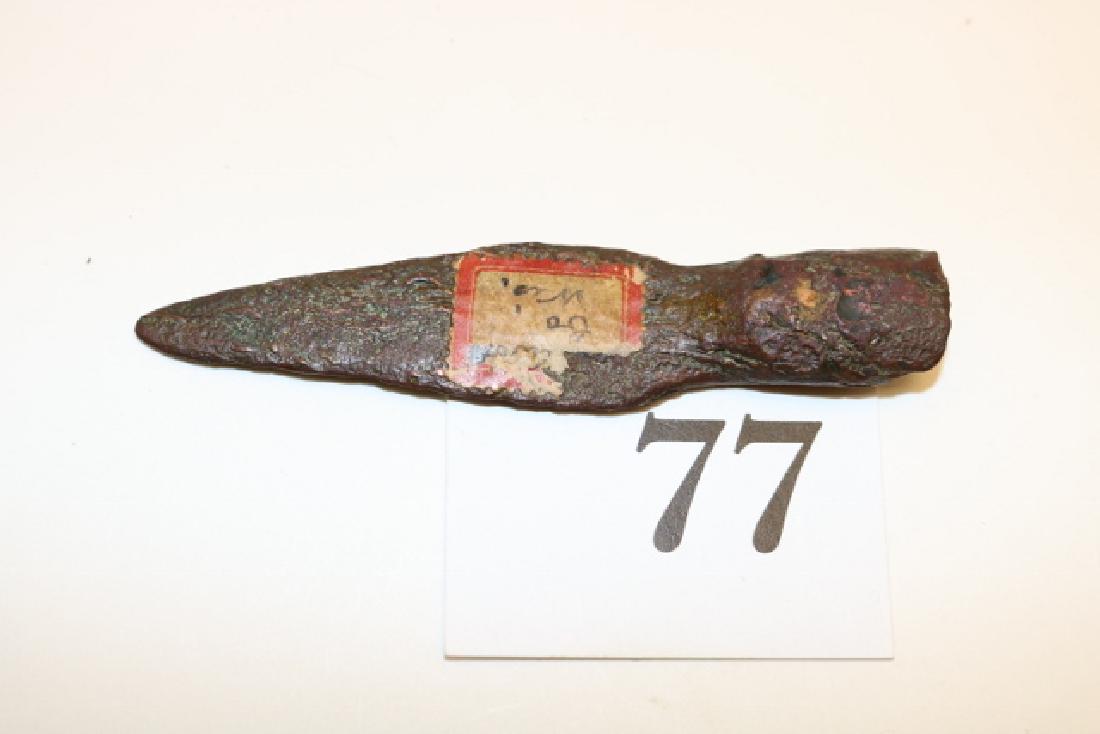 Socketed Copper Spear: 3 3/4" Socketed Copper Spear – Wisconsin