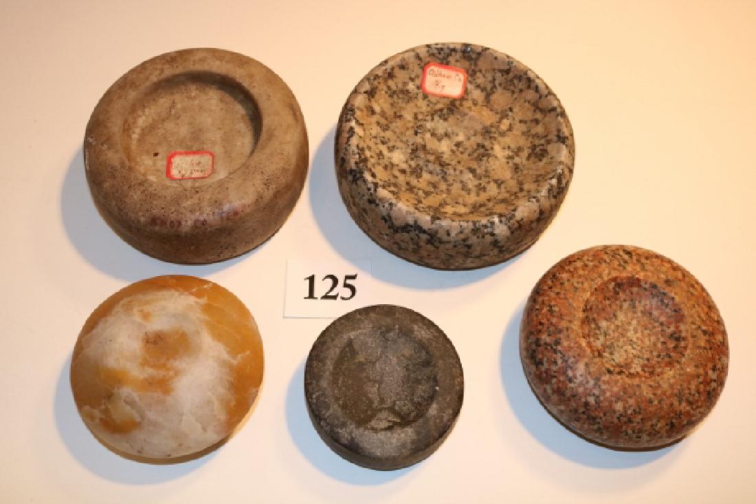 5 Stone Discoidals: 5 Stone Discoidals – all age uncertain, largest 5 1/4"