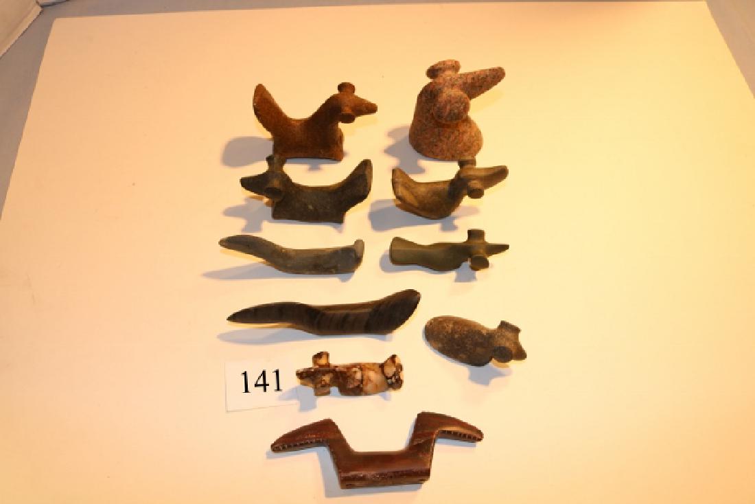 10 Assorted Birdstones: 10 Assorted Birdstones, all age uncertain, largest 2 1/2" x 3 1/2" Various States, Conditions & Types
