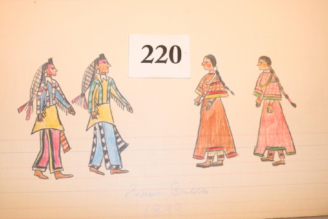Ledger Drawing Sioux Brides: Dated 1899 Ledger Drawing Sioux Brides, very unique! Age uncertain