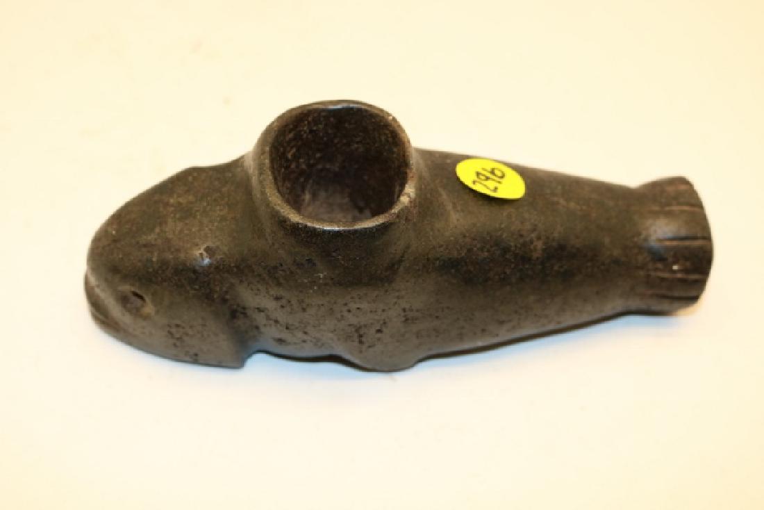 Steatite Historic Fish Pipe: 2 1/4" wide x 7" long Steatite Historic Fish Pipe