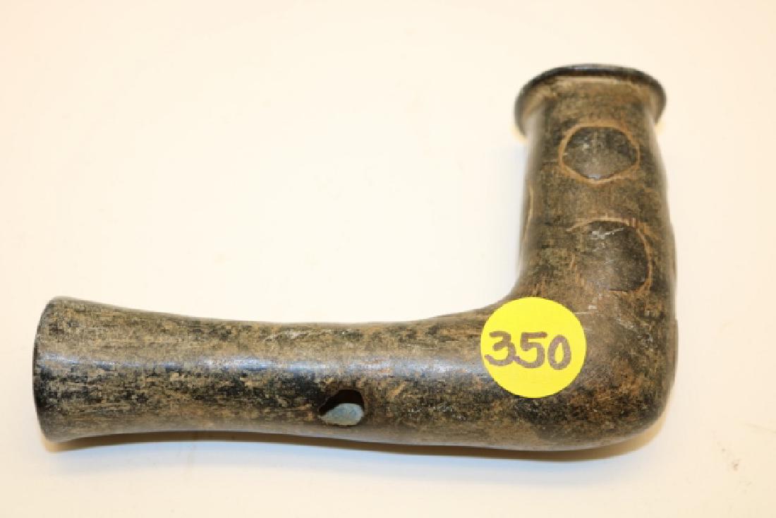 Historic Steatite Bean Pipe: 3" x 5" Historic Steatite Bean Pipe, North Carolina