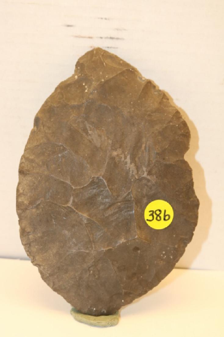 Large Indiana Hornstone Cache Blade: Large Indiana Hornstone Cache Blade, 4 3/4" x 7", slight chip on one side