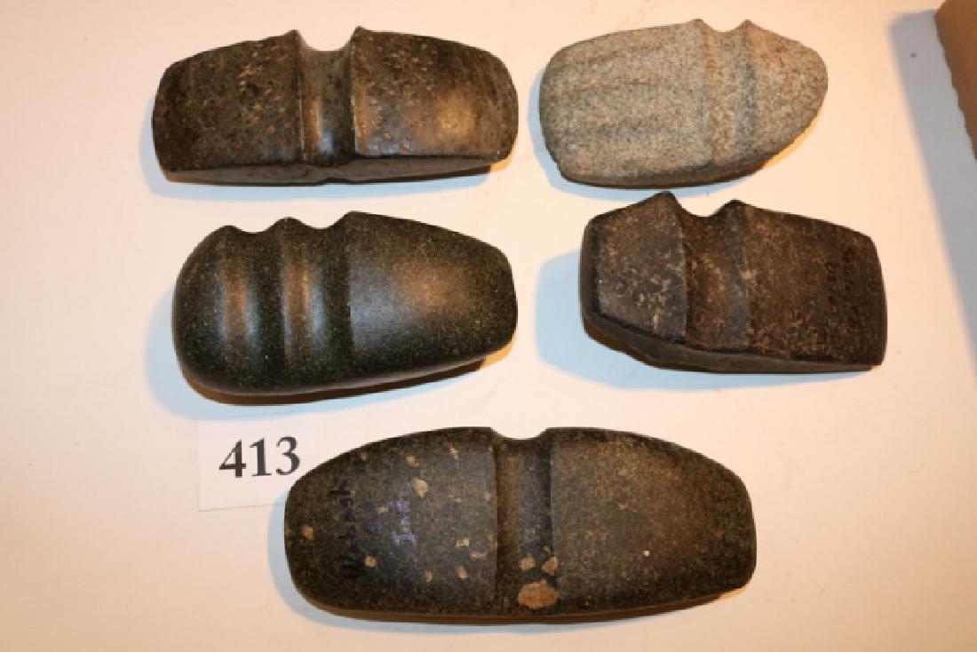 5 Assorted Stone Axes: 5 Assorted Stone Axes, all age uncertain