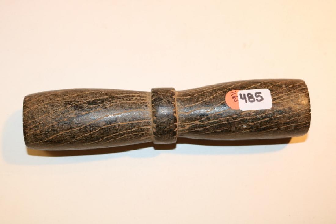 6 ½” Steatite Cloud Maker Pipe: 6 1/2" Steatite Cloud Maker Pipe, highly engraved, age uncertain