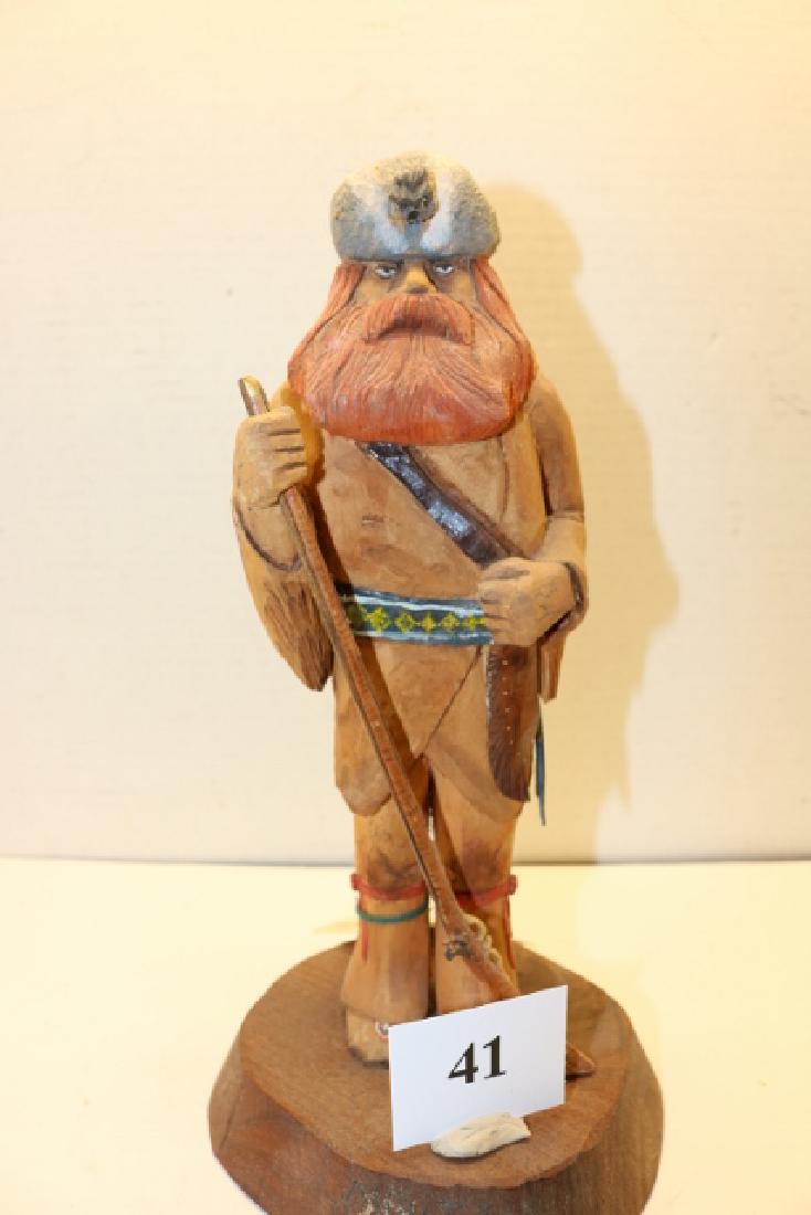 Wood Folk Art Frontiersman: 11 ½” Wood Folk Art Frontiersman, T. Perry