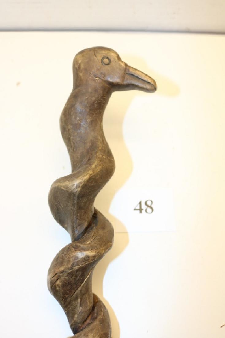 Wood Bird Head Wand: 18 ½” Wood Bird Head Wand