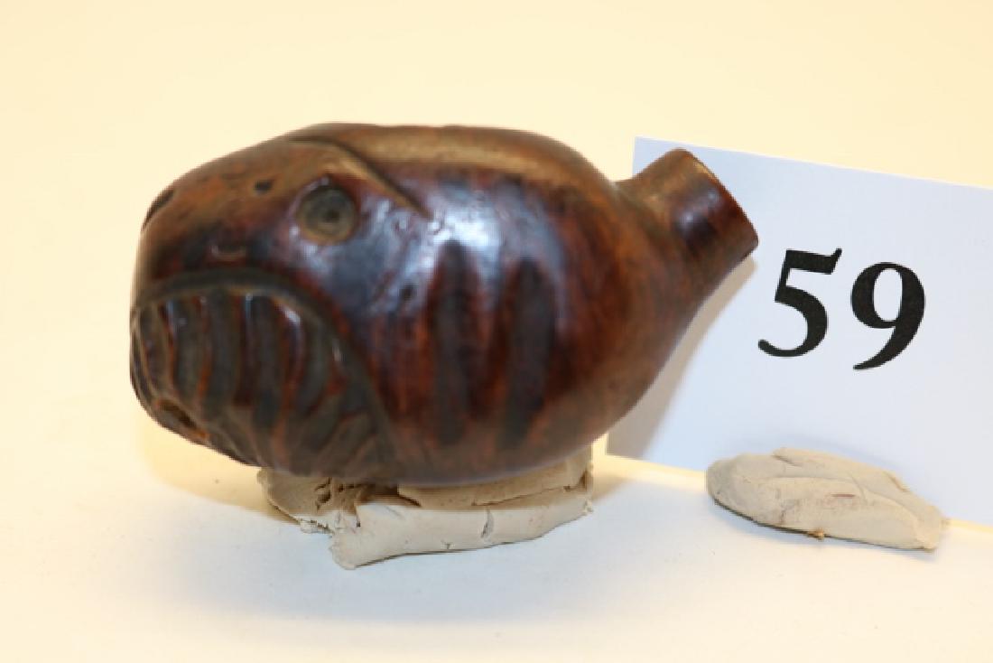 Hand Carved Wood Eskimo Pipe (1 of 3)