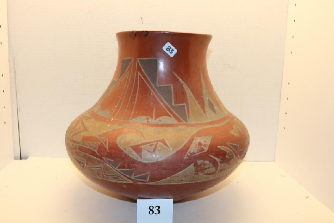 Polychrome Sea Serpent Pottery Jar (1 of 3)