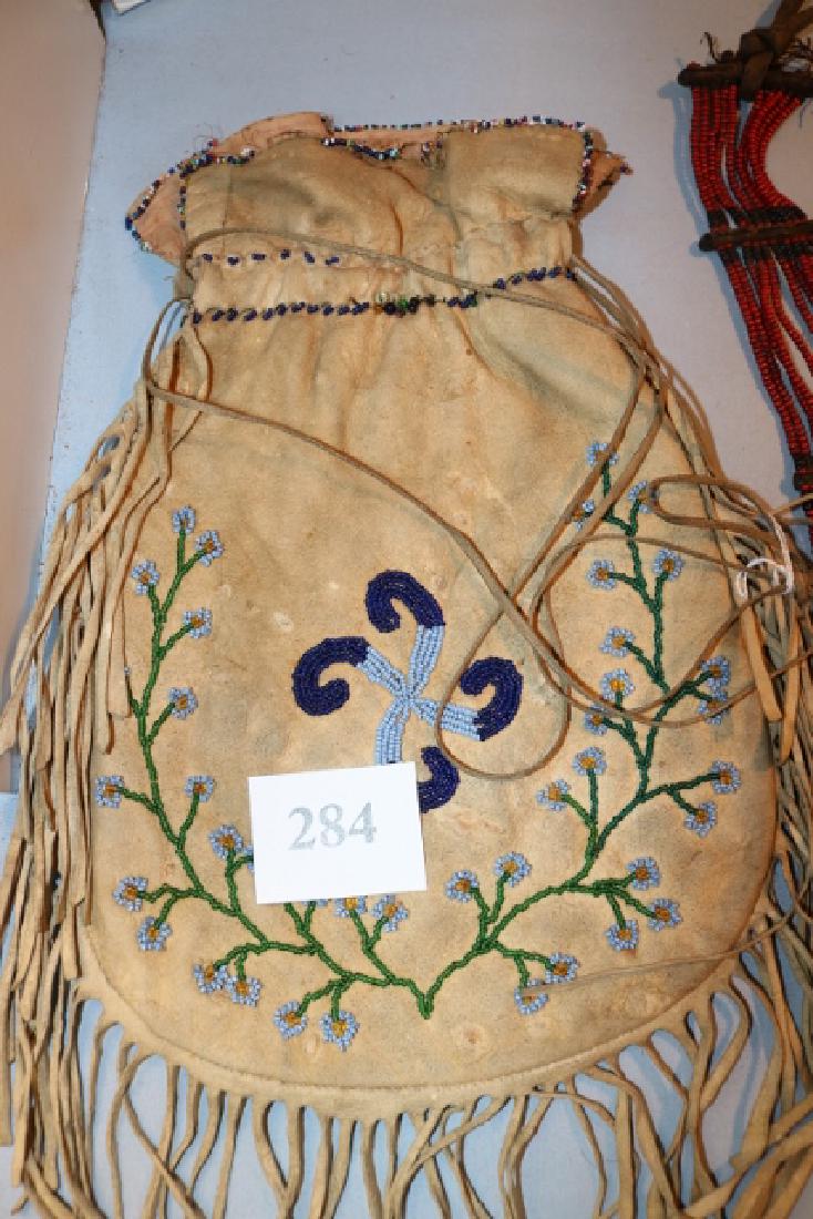 Beaded 2 Sided Fringed Apache Bag (1 of 2)