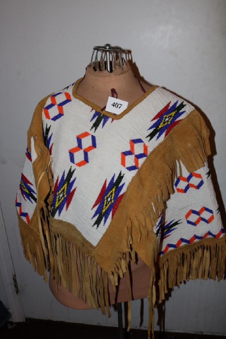 Cheyenne Beaded Vest Fringed, circa 1940’s, Nice!: Cheyenne Beaded Vest Fringed, circa 1940’s, Nice!