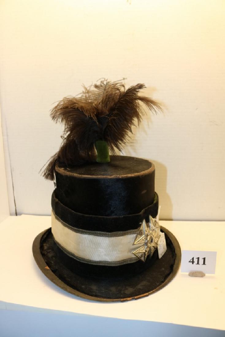 Top Hat with Masonic Cross Décor and Plume (1 of 4)